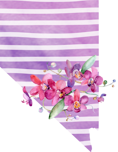 (s206-09) State Watercolor Orchids Purple Stripes All States Available