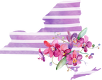 (s206-09) State Watercolor Orchids Purple Stripes All States Available