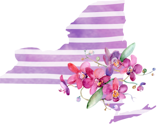(s206-09) State Watercolor Orchids Purple Stripes All States Available