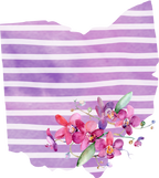 (s206-09) State Watercolor Orchids Purple Stripes All States Available