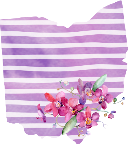 (s206-09) State Watercolor Orchids Purple Stripes All States Available