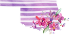 (s206-09) State Watercolor Orchids Purple Stripes All States Available