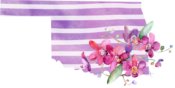 (s206-09) State Watercolor Orchids Purple Stripes All States Available