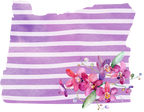(s206-09) State Watercolor Orchids Purple Stripes All States Available