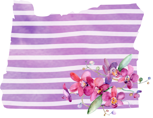 (s206-09) State Watercolor Orchids Purple Stripes All States Available
