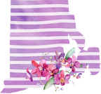 (s206-09) State Watercolor Orchids Purple Stripes All States Available