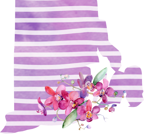 (s206-09) State Watercolor Orchids Purple Stripes All States Available