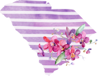 (s206-09) State Watercolor Orchids Purple Stripes All States Available