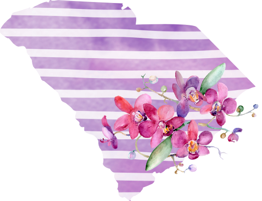 (s206-09) State Watercolor Orchids Purple Stripes All States Available