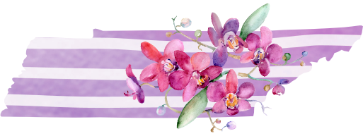 (s206-09) State Watercolor Orchids Purple Stripes All States Available
