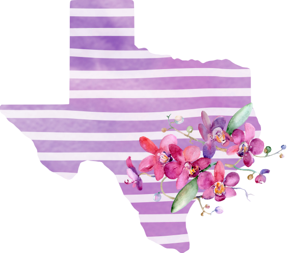(s206-09) State Watercolor Orchids Purple Stripes All States Available