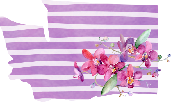 (s206-09) State Watercolor Orchids Purple Stripes All States Available