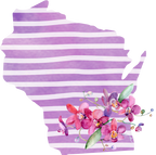 (s206-09) State Watercolor Orchids Purple Stripes All States Available