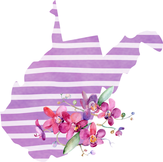 (s206-09) State Watercolor Orchids Purple Stripes All States Available