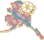 (s206-14) State Watercolor Gold Flower All States Available