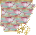 (s206-14) State Watercolor Gold Flower All States Available