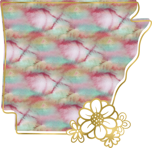 (s206-14) State Watercolor Gold Flower All States Available