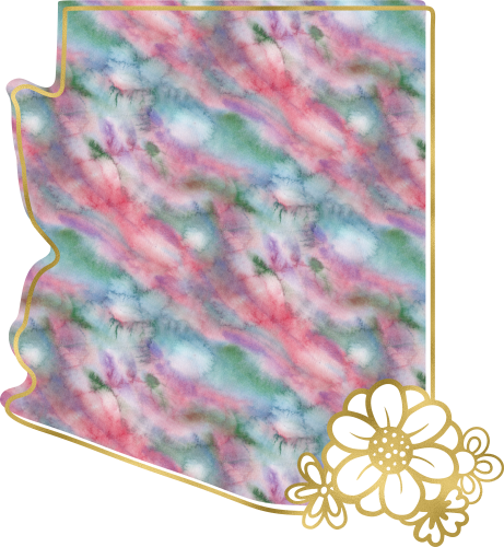 (s206-14) State Watercolor Gold Flower All States Available