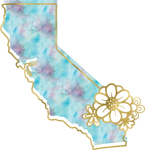 (s206-14) State Watercolor Gold Flower All States Available