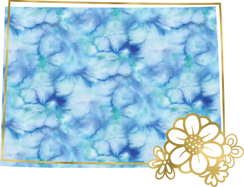 (s206-14) State Watercolor Gold Flower All States Available