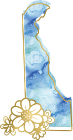 (s206-14) State Watercolor Gold Flower All States Available
