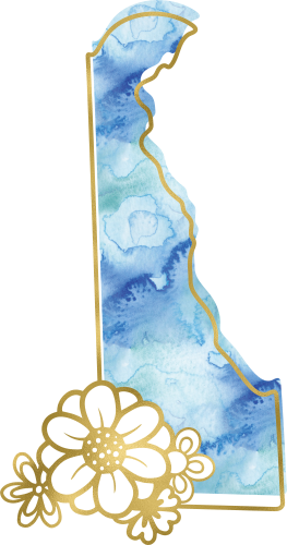 (s206-14) State Watercolor Gold Flower All States Available