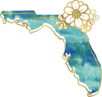 (s206-14) State Watercolor Gold Flower All States Available