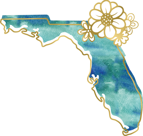 (s206-14) State Watercolor Gold Flower All States Available