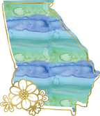 (s206-14) State Watercolor Gold Flower All States Available