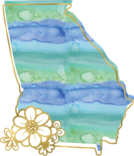 (s206-14) State Watercolor Gold Flower All States Available