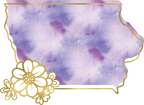 (s206-14) State Watercolor Gold Flower All States Available