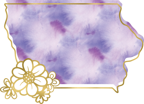 (s206-14) State Watercolor Gold Flower All States Available