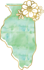 (s206-14) State Watercolor Gold Flower All States Available