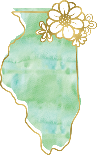(s206-14) State Watercolor Gold Flower All States Available