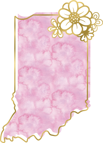 (s206-14) State Watercolor Gold Flower All States Available