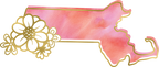 (s206-14) State Watercolor Gold Flower All States Available