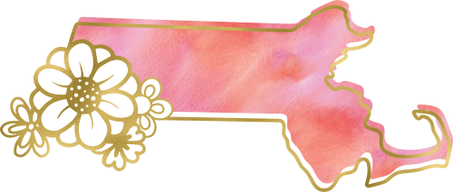 (s206-14) State Watercolor Gold Flower All States Available