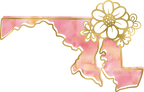 (s206-14) State Watercolor Gold Flower All States Available
