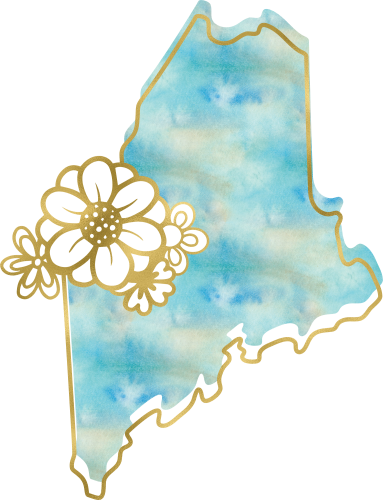 (s206-14) State Watercolor Gold Flower All States Available