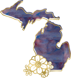 (s206-14) State Watercolor Gold Flower All States Available