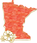 (s206-14) State Watercolor Gold Flower All States Available