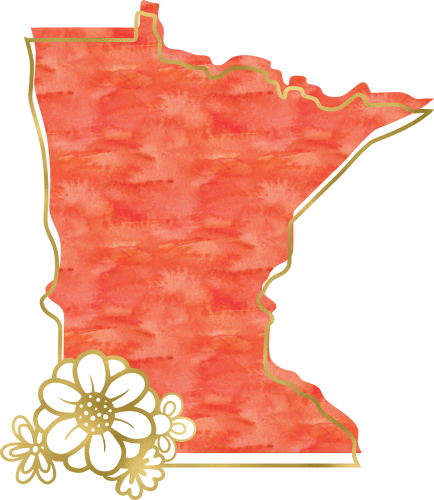 (s206-14) State Watercolor Gold Flower All States Available