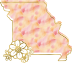 (s206-14) State Watercolor Gold Flower All States Available