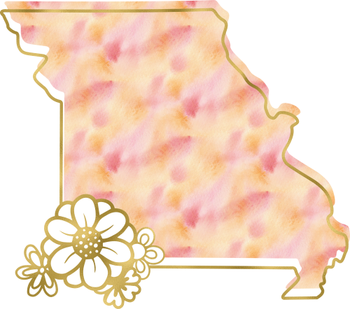 (s206-14) State Watercolor Gold Flower All States Available