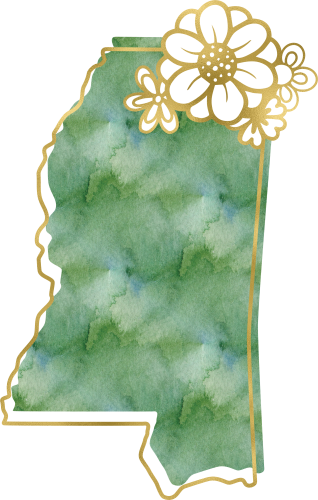 (s206-14) State Watercolor Gold Flower All States Available
