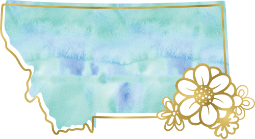 (s206-14) State Watercolor Gold Flower All States Available