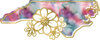 (s206-14) State Watercolor Gold Flower All States Available