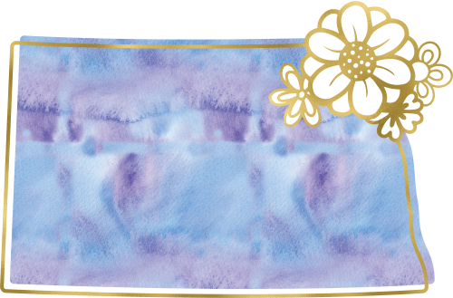 (s206-14) State Watercolor Gold Flower All States Available