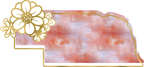 (s206-14) State Watercolor Gold Flower All States Available