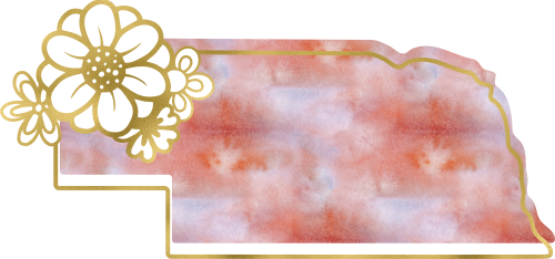 (s206-14) State Watercolor Gold Flower All States Available